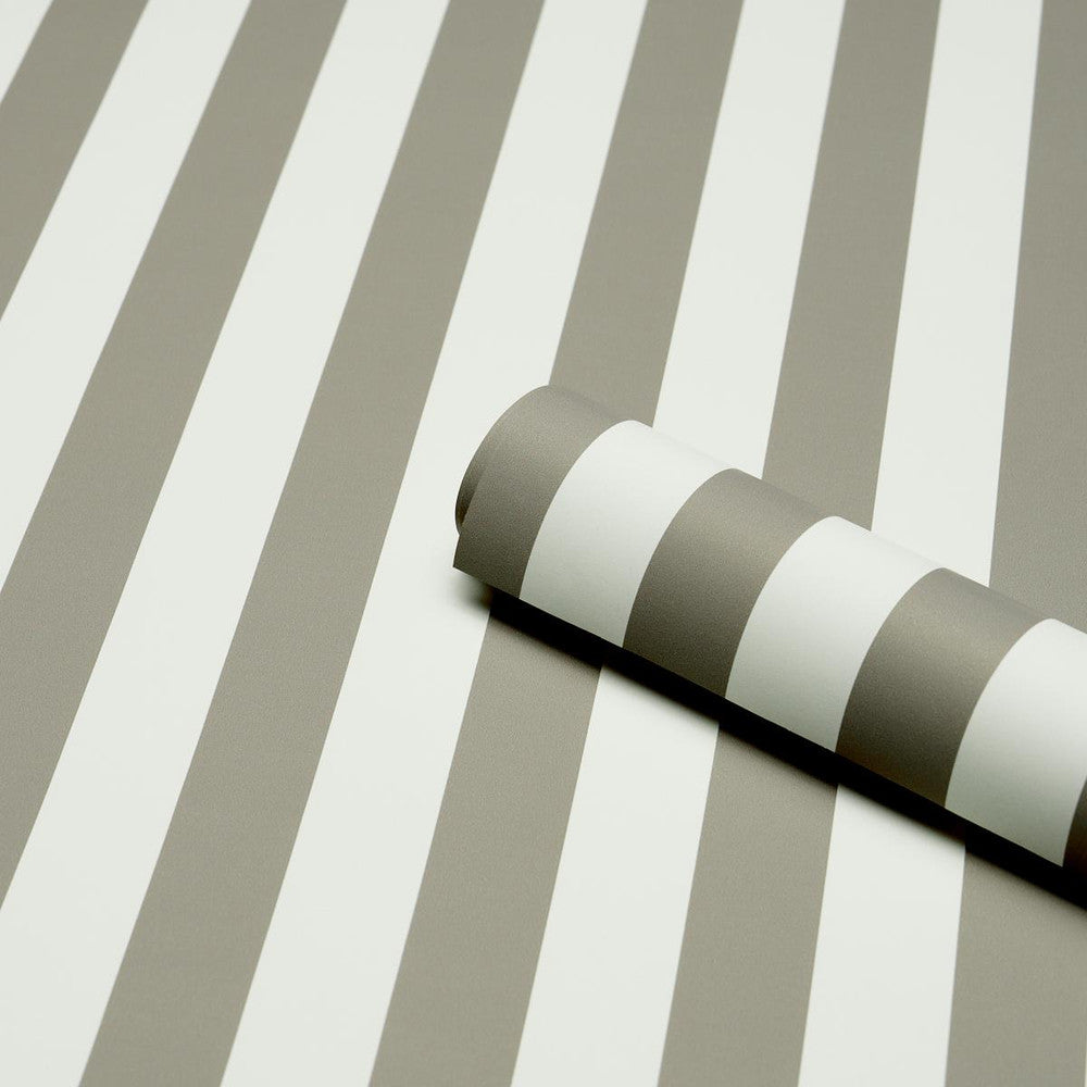Emma Stripe Gray 5017224 by Schumacher Designer Wallpaper Perennial Favorites 2.5" - Swanky Fabrics -
