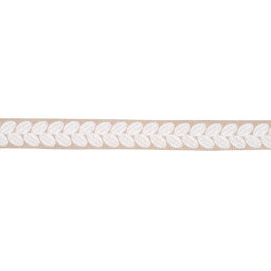 Berkeley Tape Narrow Ivory On Natural 79914 by Schumacher Trim
