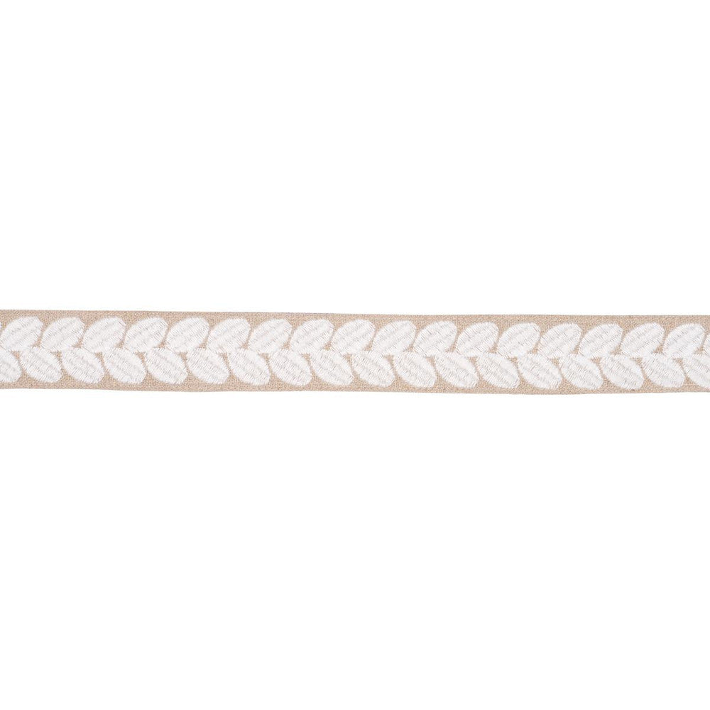 Berkeley Tape Narrow Ivory On Natural 79914 by Schumacher Trim Perennial Favorite Trims - Fabric Carolina -