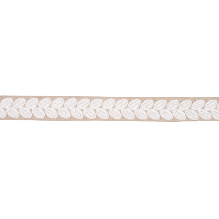 Berkeley Tape Narrow Ivory On Natural 79914 by Schumacher Trim Perennial Favorite Trims - Fabric Carolina -
