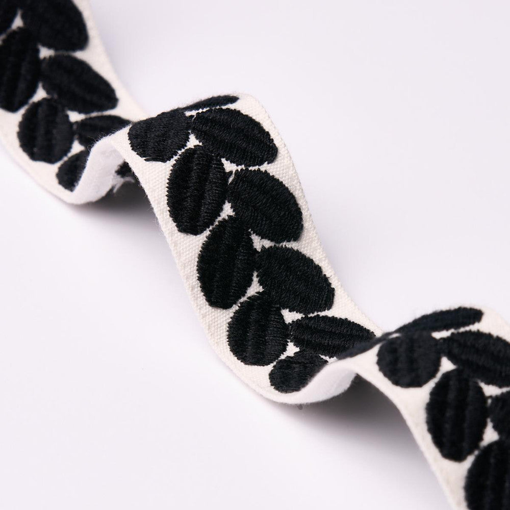 Berkeley Tape Narrow Black 79915 by Schumacher Trim Perennial Favorite Trims - Fabric Carolina -