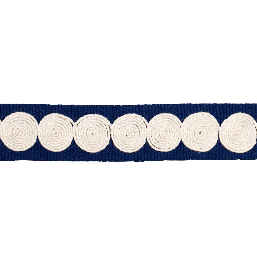 Castille Tape Narrow Navy 83882 by Schumacher Designer Trim Perennial Favorite Trims - Swanky Fabrics -