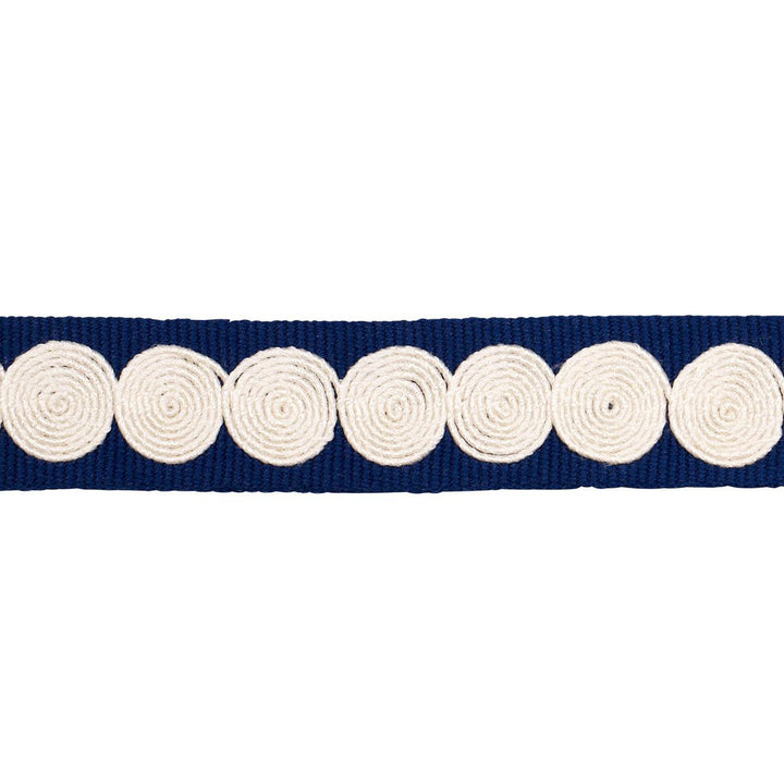 Castille Tape Narrow Navy 83882 by Schumacher Designer Trim Perennial Favorite Trims - Swanky Fabrics -