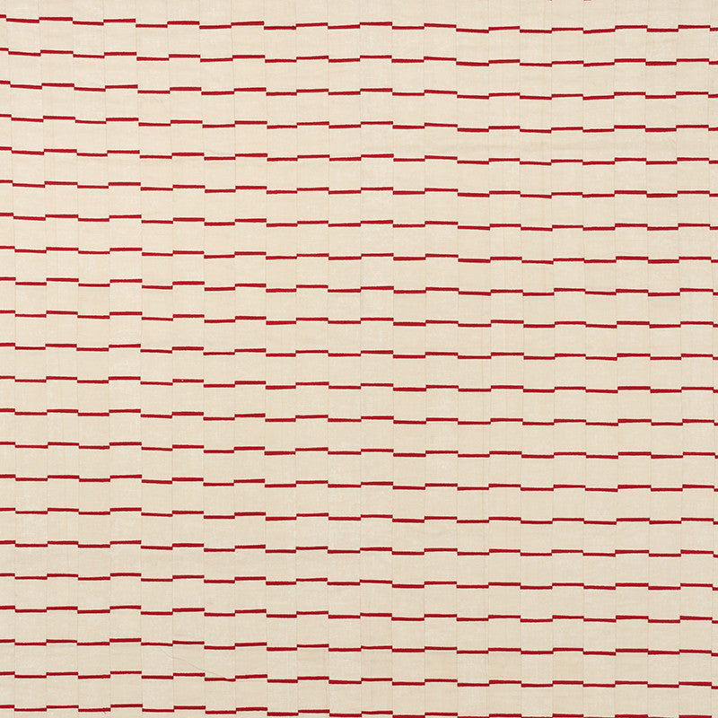 Lines Red 71212 by Schumacher Fabric David-Kaihoi 45% Linen, 35% Cotton, 20% Polyester - Horizontal: 4.5 and Vertical: 2.375 53 - Fabric Carolina -