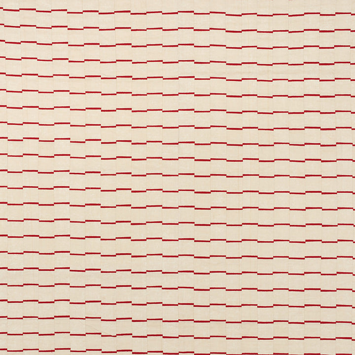 Lines Red 71212 by Schumacher Fabric David-Kaihoi 45% Linen, 35% Cotton, 20% Polyester - Horizontal: 4.5 and Vertical: 2.375 53 - Fabric Carolina -