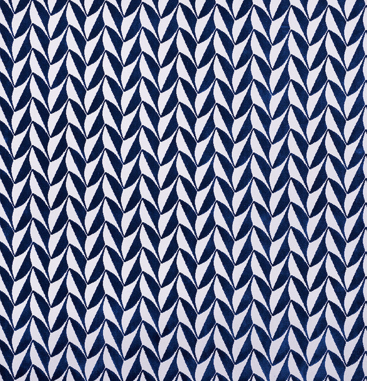 Spades Blue 71231 by Schumacher Designer Fabric David-Kaihoi 89% Cotton, 11% Polyester - Horizontal: 2.5 and Vertical: 1.75 50.5 - Swanky Fabrics -