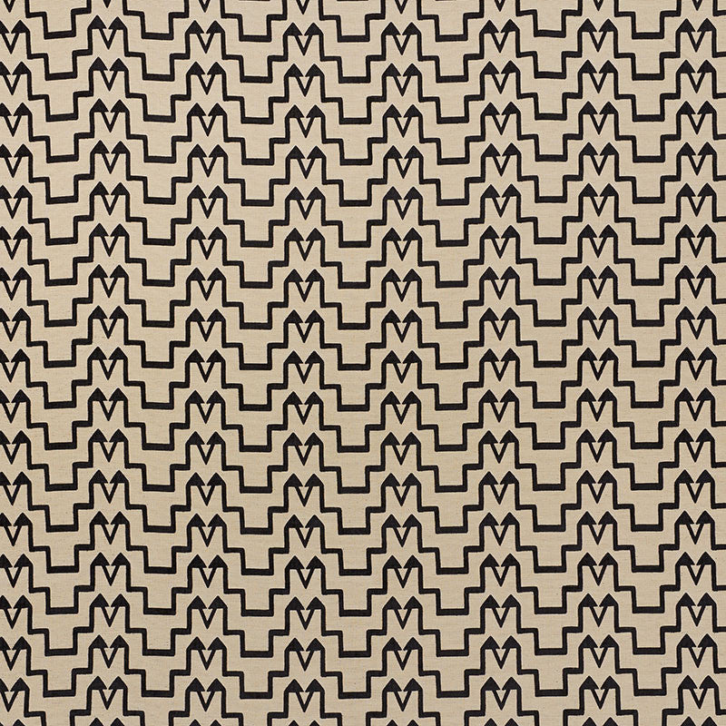 Turkish Step Black/Natural 71240 by Schumacher Designer Fabric DAVID KAIHOI VISCOSE 65% COTTON 16% TURKEY </p><p>Repeat: Horizontal: 6 1/2" (17CM) and Vertical: 2 3/4" (7CM) 53.5 - Swanky Fabrics -