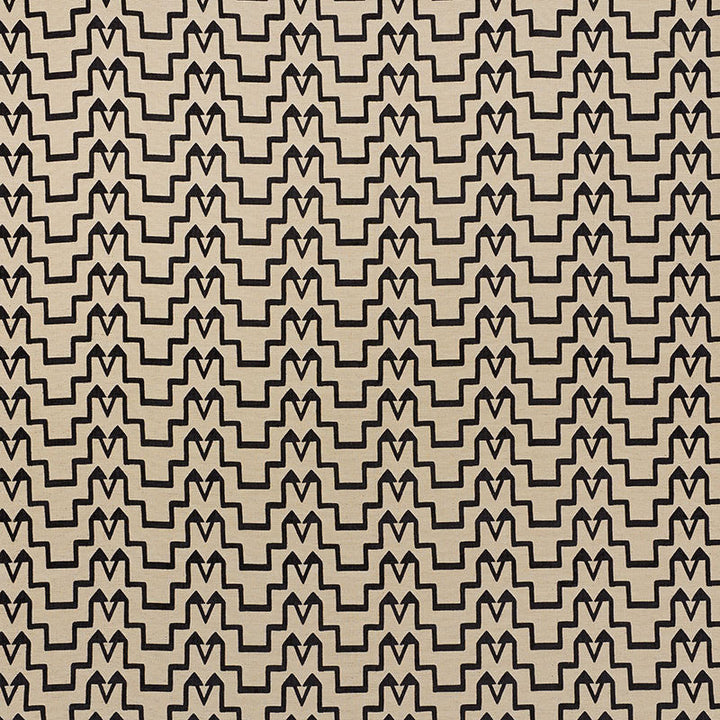 Turkish Step Black/Natural 71240 by Schumacher Designer Fabric DAVID KAIHOI VISCOSE 65% COTTON 16% TURKEY </p><p>Repeat: Horizontal: 6 1/2" (17CM) and Vertical: 2 3/4" (7CM) 53.5 - Swanky Fabrics -