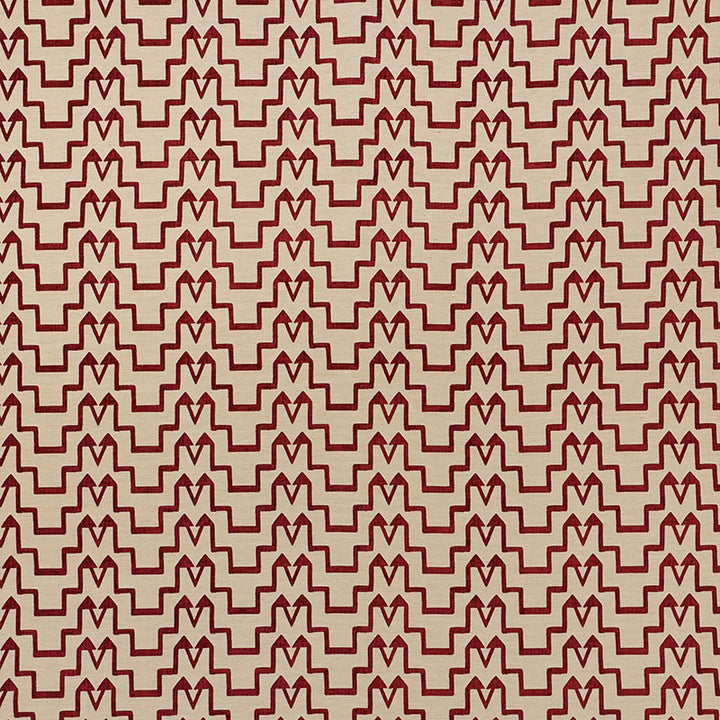 Turkish Step Red/Natural 71242 by Schumacher Fabric DAVID KAIHOI VISCOSE 65% COTTON 16% TURKEY </p><p>Repeat: Horizontal: 6 1/2" (17CM) and Vertical: 2 3/4" (7CM) 53.5 - Fabric Carolina -