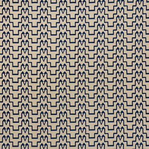 Turkish Step Blue/Natural 71243 by Schumacher Fabric
