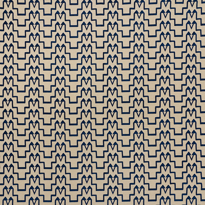 Turkish Step Blue/Natural 71243 by Schumacher Fabric DAVID KAIHOI VISCOSE 65% COTTON 16% TURKEY </p><p>Repeat: Horizontal: 6 1/2" (17CM) and Vertical: 2 3/4" (7CM) 53.5 - Fabric Carolina -