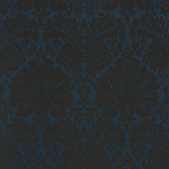 Maggiore Damasco Midnight 71280 by Schumacher Fabric DAMASCO See Sample ITALY - </p><p>Repeat: Horizontal: 26" (66CM) and Vertical: 31 3/4" (81CM) 54 1/2" (138`CM) - Fabric Carolina -