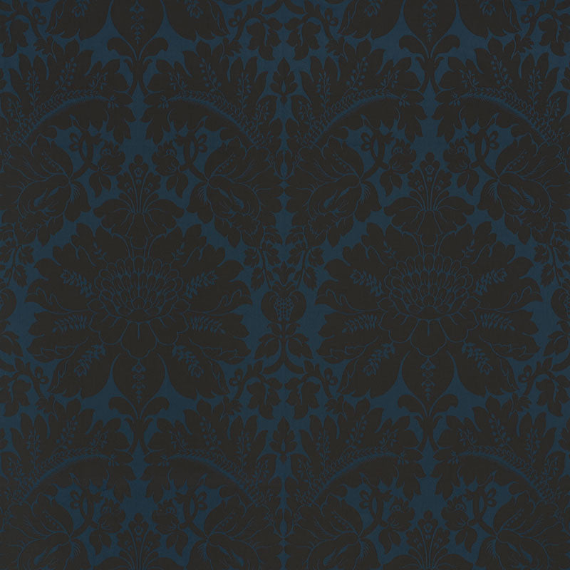 Maggiore Damasco Midnight 71280 by Schumacher Fabric DAMASCO COTTON 100% ITALY </p><p>Repeat: Horizontal: 26" (66CM) and Vertical: 31 3/4" (81CM) 54.5 - Fabric Carolina -