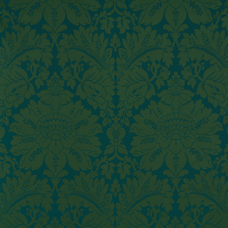 Maggiore Damasco Emerald 71281 by Schumacher Fabric Damasco 100% Cotton - Horizontal: 26 and Vertical: 31.75 54.5 - Fabric Carolina -
