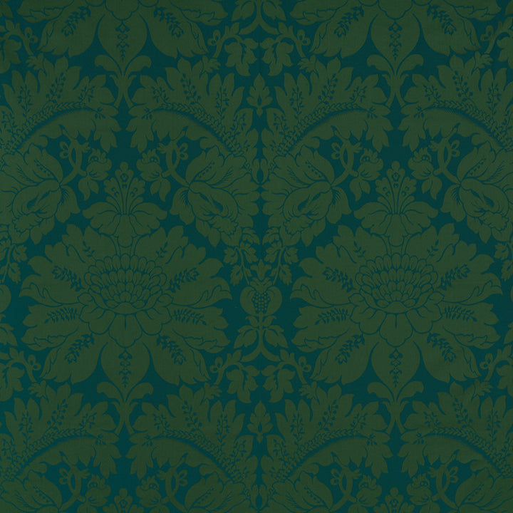 Maggiore Damasco Emerald 71281 by Schumacher Fabric Damasco 100% Cotton - Horizontal: 26 and Vertical: 31.75 54.5 - Fabric Carolina -