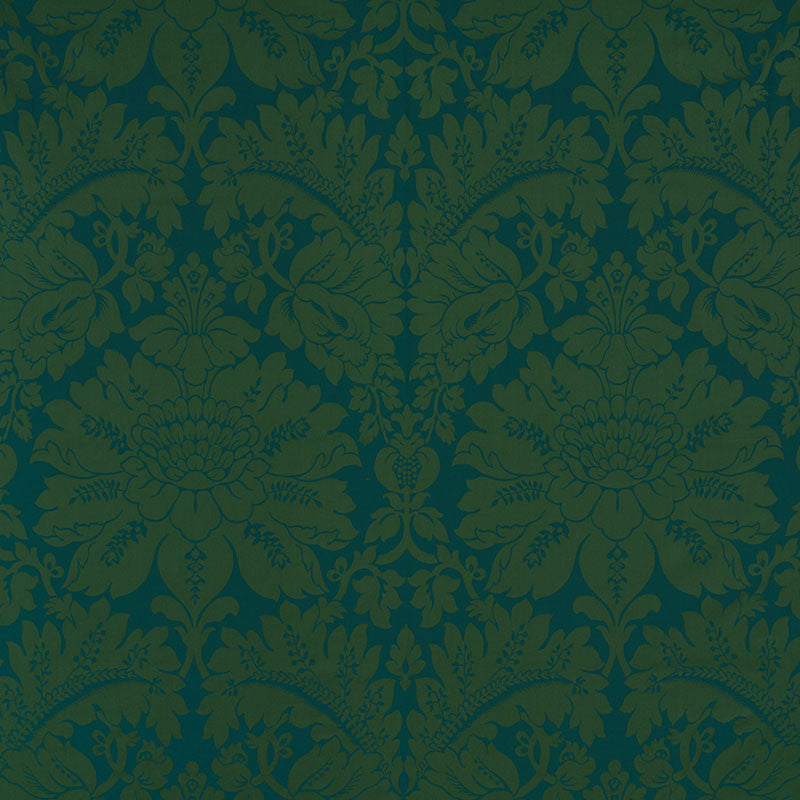 Maggiore Damasco Emerald 71281 by Schumacher Fabric DAMASCO See Sample ITALY - </p><p>Repeat: Horizontal: 26" (66CM) and Vertical: 31 3/4" (81CM) 54 1/2" (138CM) - Fabric Carolina -