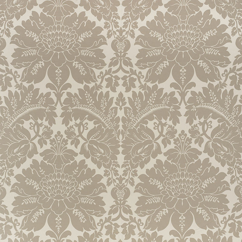 Maggiore Damasco Alabaster 71284 by Schumacher Designer Fabric DAMASCO COTTON 100% ITALY </p><p>Repeat: Horizontal: 26" (66CM) and Vertical: 31 3/4" (81CM) 54.5 - Swanky Fabrics -