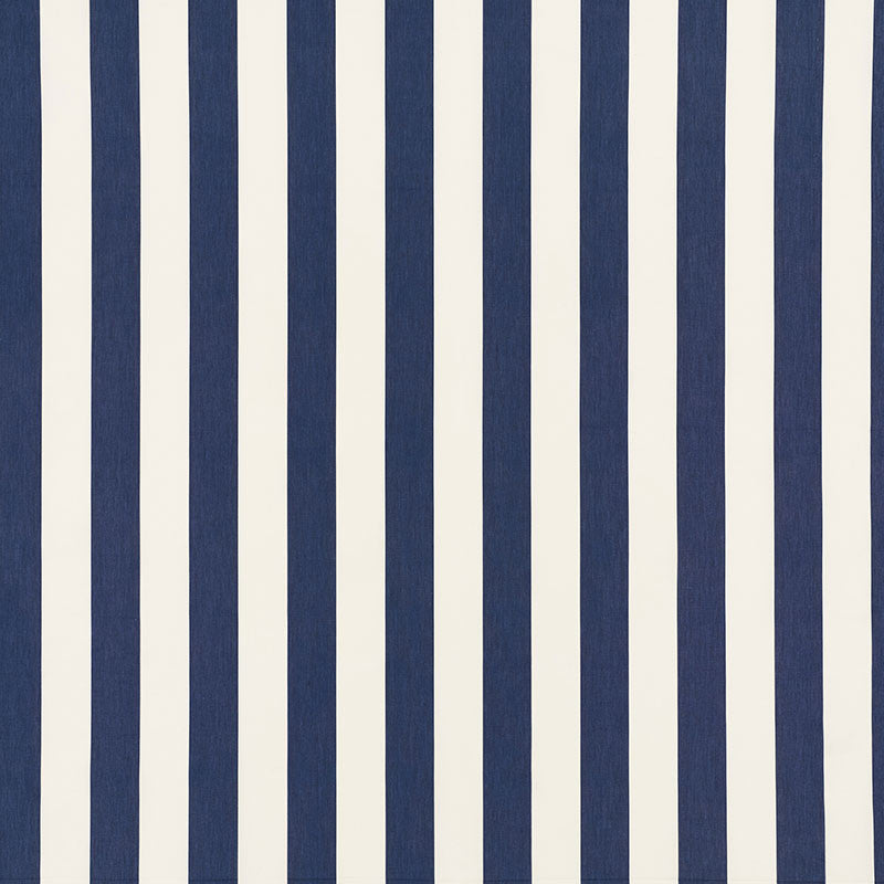 Andy Stripe Navy 71323 by Schumacher Designer Fabric ESSENTIALS: CLASSIC STRIPES COTTON 100% INDIA </p><p>Repeat: Horizontal: 5 1/2" (14CM) and Vertical: 55 - Swanky Fabrics -