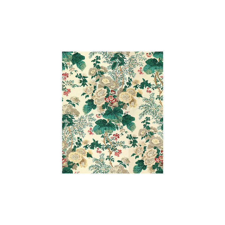 Hollyhock Hdb White/Brown by Lee Jofa Fabric - COTTON - 100% Thailand LIGHT Horizontal: 0 and Vertical: 40.25 47 - Fabric Carolina -