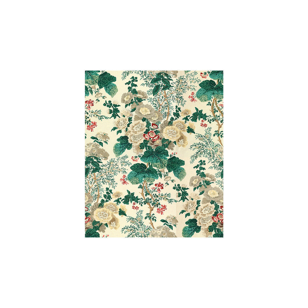 Hollyhock Hdb White/Brown by Lee Jofa Fabric COTTON - 100% Thailand LIGHT Horizontal: 0 and Vertical: 40.25 47 - Fabric Carolina -