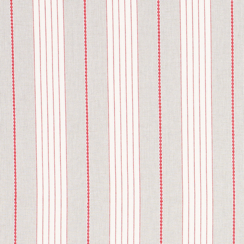 Audrey Stripe Grey & Red 71373 by Schumacher Fabric Essentials-Stripes-Ii 100% Cotton - Horizontal: 4.75 and Vertical: - 54 - Fabric Carolina -