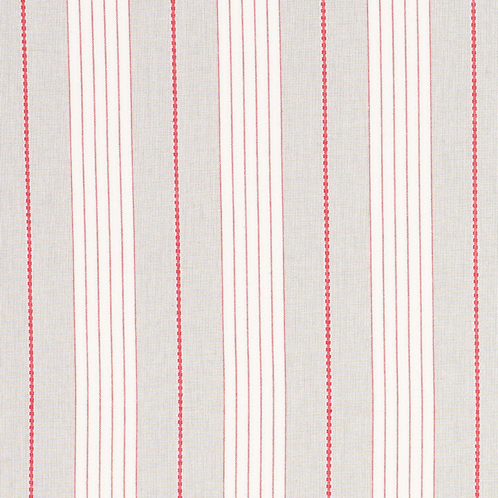 Audrey Stripe Grey & Red 71373 by Schumacher Fabric Essentials-Stripes-Ii 100% Cotton - Horizontal: 4.75 and Vertical: - 54 - Fabric Carolina -