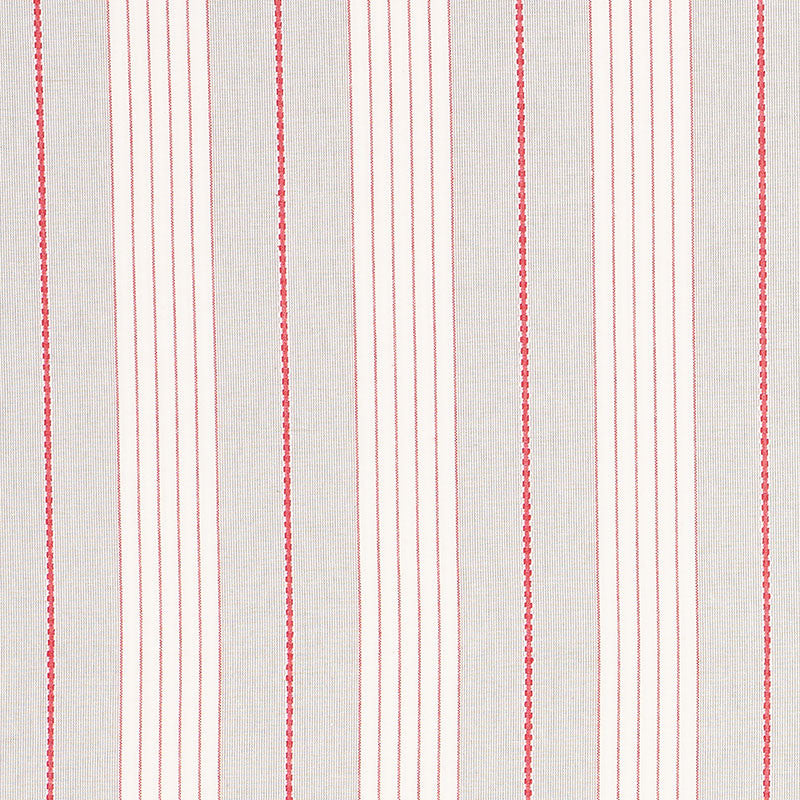 Audrey Stripe Grey & Red 71373 by Schumacher Fabric ESSENTIALS: STRIPES II COTTON 100% INDIA </p><p>Repeat: Horizontal: 4 3/4" (12CM) and Vertical: 54 - Fabric Carolina -