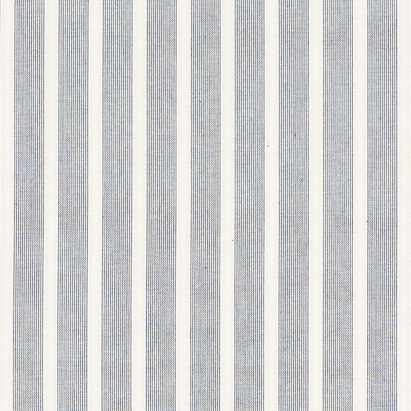 Jean Stripe Navy 71381 by Schumacher Designer Fabric ESSENTIALS: STRIPES II COTTON 100% INDIA </p><p>Repeat: Horizontal: 1" (3CM) and Vertical: 54 - Swanky Fabrics -