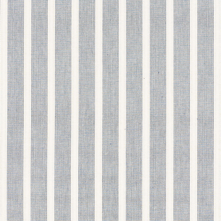Jean Stripe Navy 71381 by Schumacher Designer Fabric ESSENTIALS: STRIPES II COTTON 100% INDIA </p><p>Repeat: Horizontal: 1" (3CM) and Vertical: 54 - Swanky Fabrics -