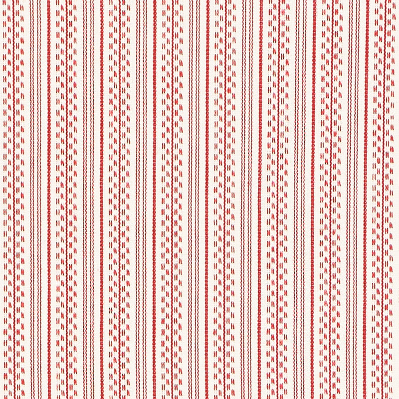 Jack Stripe Red 71415 by Schumacher Designer Fabric Essentials-Stripes-Ii 100% Cotton - Horizontal: 1.125 and Vertical: - 53 - Swanky Fabrics -