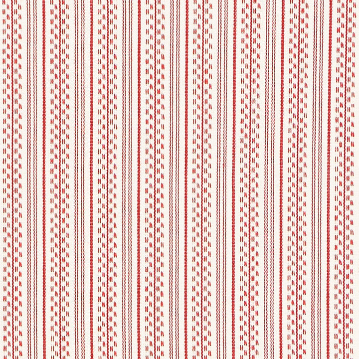 Jack Stripe Red 71415 by Schumacher Designer Fabric Essentials-Stripes-Ii 100% Cotton - Horizontal: 1.125 and Vertical: - 53 - Swanky Fabrics -