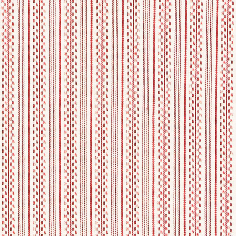 Jack Stripe Red 71415 by Schumacher Fabric ESSENTIALS: STRIPES II COTTON 100% INDIA </p><p>Repeat: Horizontal: 1 1/8" (3CM) and Vertical: 53 - Fabric Carolina -