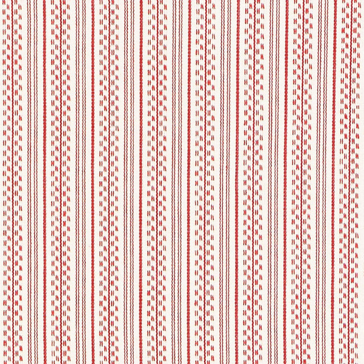 Jack Stripe Red 71415 by Schumacher Designer Fabric ESSENTIALS: STRIPES II COTTON 100% INDIA </p><p>Repeat: Horizontal: 1 1/8" (3CM) and Vertical: 53 - Swanky Fabrics -