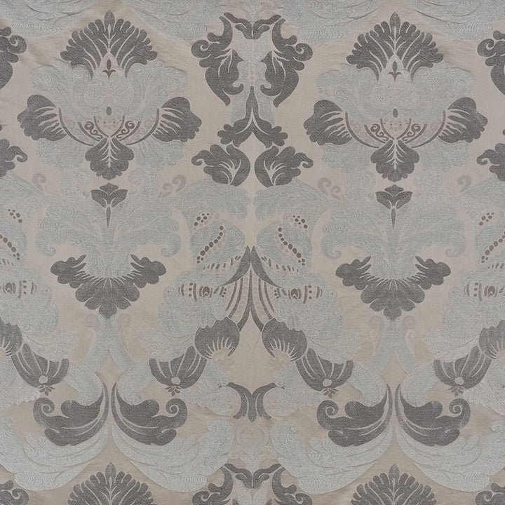 Molveno Damasco Pewter 71470 by Schumacher Fabric DAMASCO See Sample ITALY - </p><p>Repeat: Horizontal: 27 1/2" (70CM) and Vertical: 43 1/2" (110CM) 55 1/4" (140CM) - Fabric Carolina -