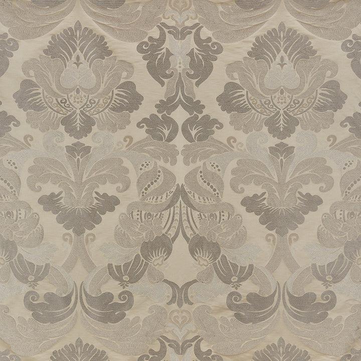 Molveno Damasco Champagne 71471 by Schumacher Fabric Damasco 35% Viscose, 29% Linen, 21% Silk, 15% Cotton - Horizontal: 27.5 and Vertical: 43.5 55.25 - Fabric Carolina -