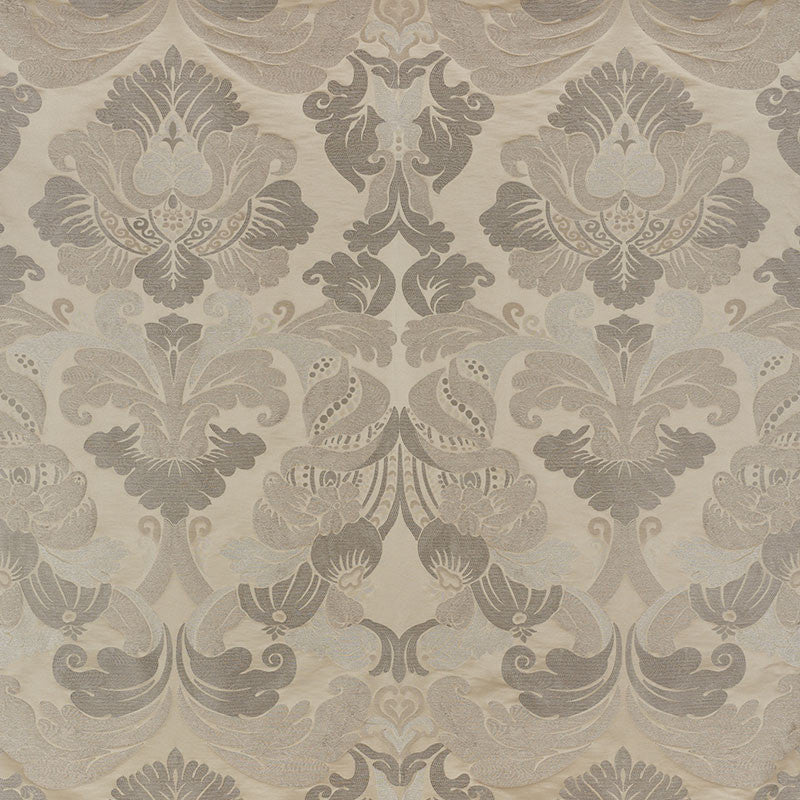 Molveno Damasco Champagne 71471 by Schumacher Fabric DAMASCO See Sample ITALY - </p><p>Repeat: Horizontal: 27 1/2" (70CM) and Vertical: 43 1/2" (110CM) 55 1/4" (140CM) - Fabric Carolina -