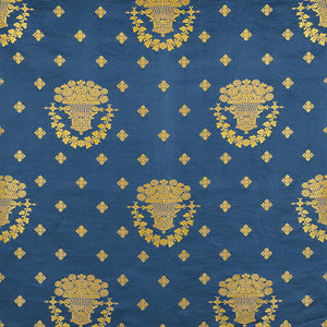 Blue Room Lampas Blue 71700 by Schumacher Fabric