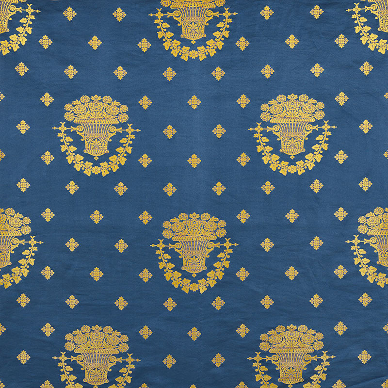 Blue Room Lampas Blue 71700 by Schumacher Fabric BLUE ROOM LAMPAS See Sample ITALY - </p><p>Repeat: Horizontal: 25 3/4" (65CM) and Vertical: 30 3/4" (78CM) 51 1/2" (131CM) - Fabric Carolina -