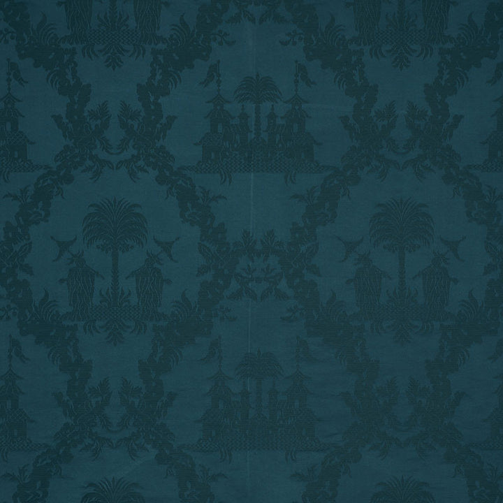 Chinoiserie Royale Peacock 71830 by Schumacher Fabric Schumacher-Classics 76% Linen, 24% Silk - Horizontal: 27.5 and Vertical: 26.25 55 - Fabric Carolina -