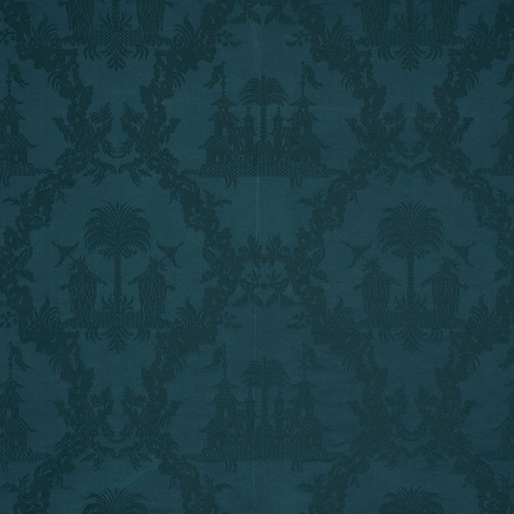 Chinoiserie Royale Peacock 71830 by Schumacher Fabric SCHUMACHER CLASSICS II See Sample INDIA - </p><p>Repeat: Horizontal: 27 1/2" (70CM) and Vertical: 26 1/4" (67CM) 55" (140 CM) - Fabric Carolina -