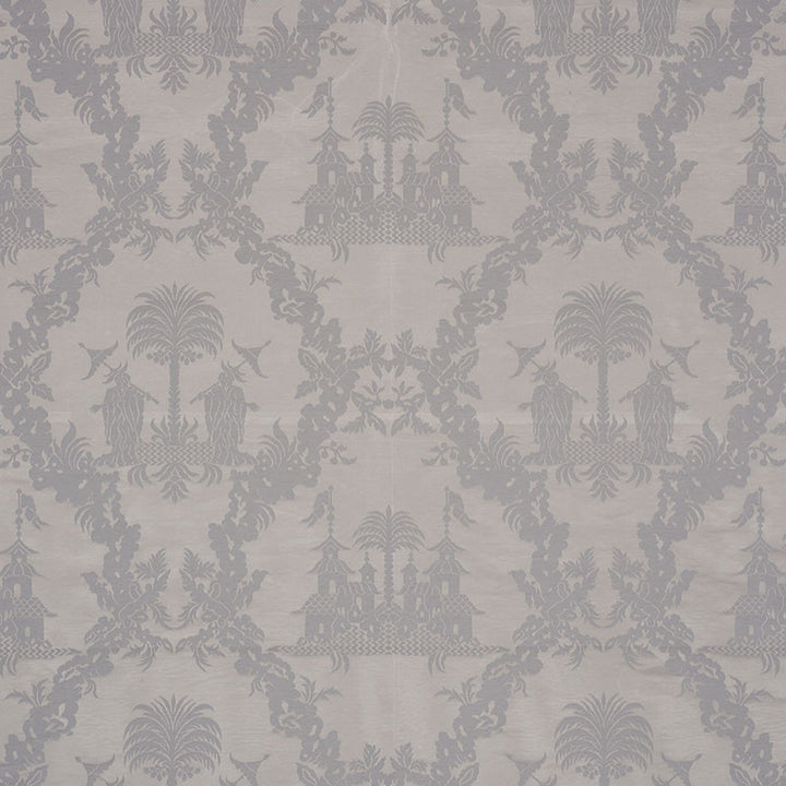Chinoiserie Royale Platinum 71831 by Schumacher Fabric Schumacher-Classics 76% Linen, 24% Silk - Horizontal: 27.5 and Vertical: 26.25 55 - Fabric Carolina -