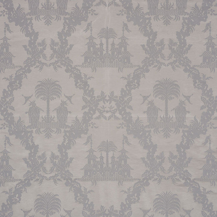 Chinoiserie Royale Platinum 71831 by Schumacher Designer Fabric Schumacher-Classics 76% Linen, 24% Silk - Horizontal: 27.5 and Vertical: 26.25 55 - Swanky Fabrics -