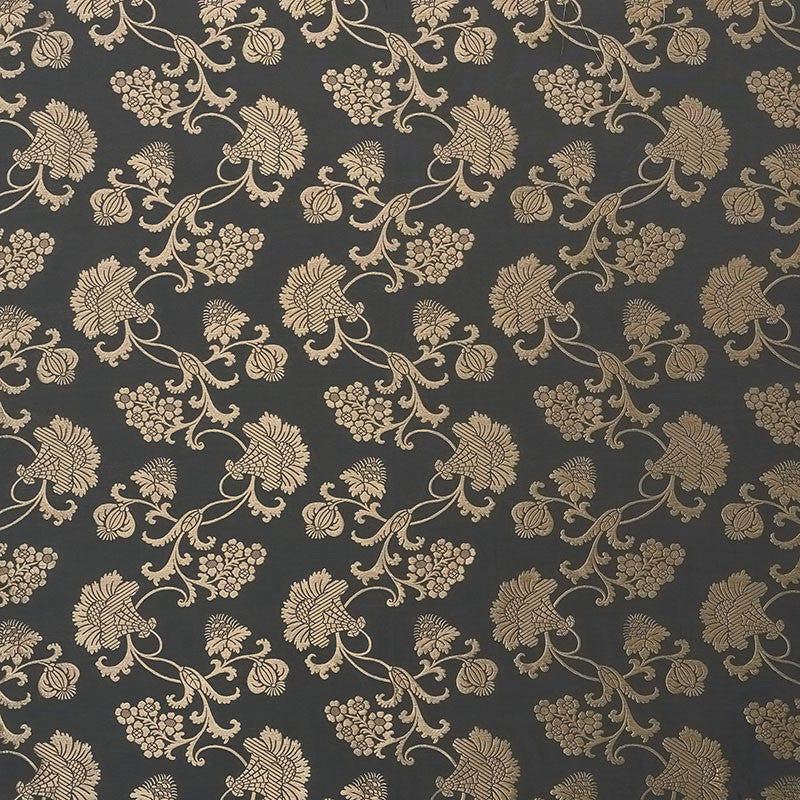 Margaux Carbon Shimmer 71841 by Schumacher Fabric Schumacher-Classics 42% Cotton, 38% Lurex, 20% Silk - Horizontal: 32 and Vertical: VERT 49 51 - Fabric Carolina -