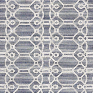 Ziz Embroidery Blue 71930 by Schumacher Fabric