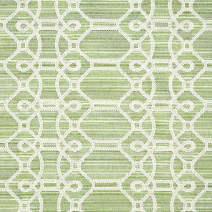 Ziz Embroidery Green 71933 by Schumacher Designer Fabric HAPPY TOGETHER II COTTON 77% POLYESTER 23% INDIA MARTINDALE 25,000 </p><p>Repeat: Horizontal: 17 1/2" (44CM) and Vertical: 6 1/4" (16CM) 53.25 - Swanky Fabrics -