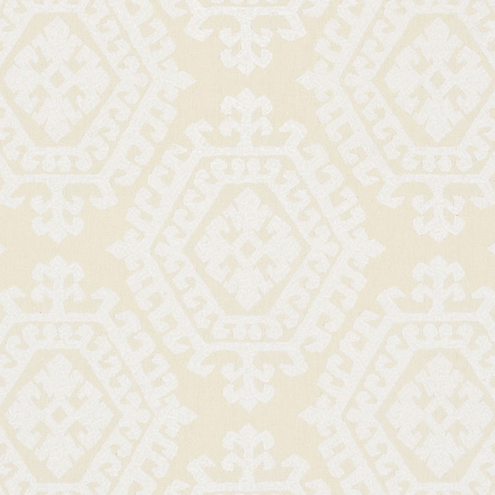 Omar Embroidery Ivory 71940 by Schumacher Fabric CARAVANNE POLYESTER 46% LINEN 28% INDIA MARTINDALE 50,000 </p><p>Repeat: Horizontal: 16 3/4" (43CM) and Vertical: 14 3/4" (37CM) 51 - Fabric Carolina -