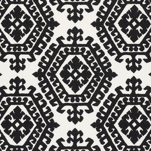 Omar Embroidery Black 71942 by Schumacher Fabric