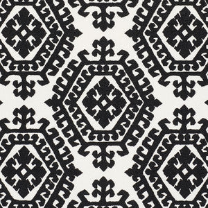 Omar Embroidery Black 71942 by Schumacher Fabric