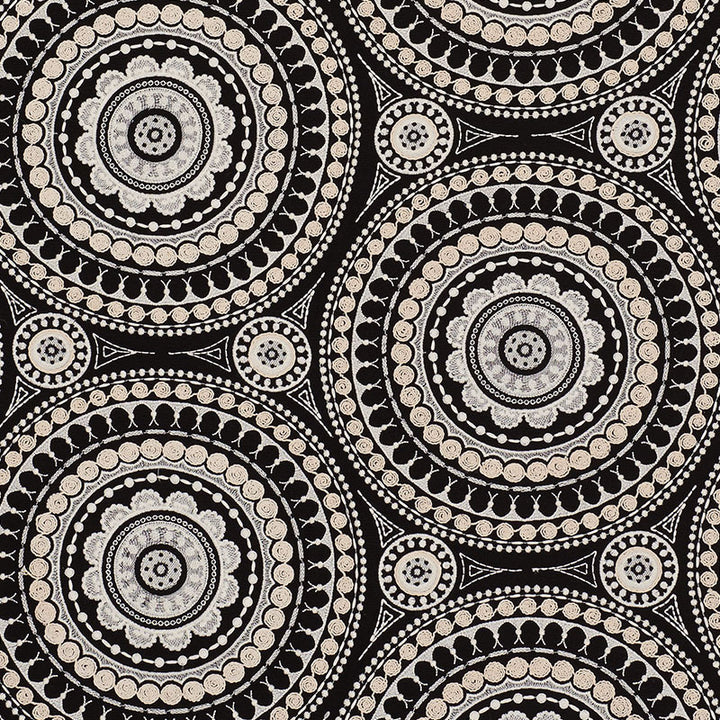 Idris Embroidery Black & Ivory 71953 by Schumacher Fabric CARAVANNE LINEN 40% COTTON 33% INDIA MARTINDALE 24,000 </p><p>Repeat: Horizontal: 25" (64CM) and Vertical: 15" (38CM) 52 - Fabric Carolina -