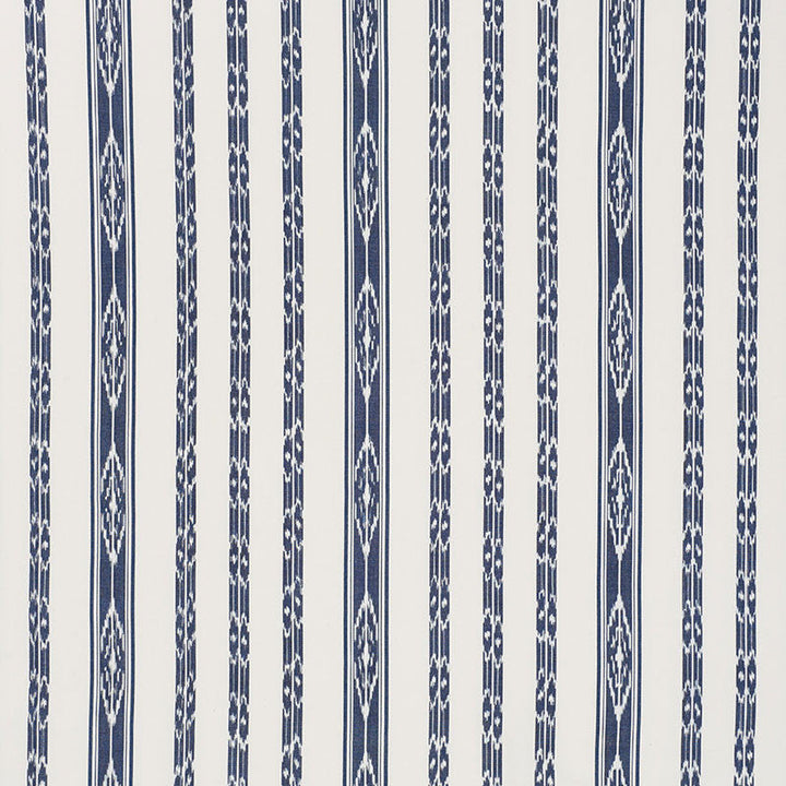 Mariam Ikat Navy 71980 by Schumacher Designer Fabric CARAVANNE COTTON 100% INDIA </p><p>Repeat: Horizontal: 13 1/2" (34CM) and Vertical: 8" (20CM) 54 - Swanky Fabrics -